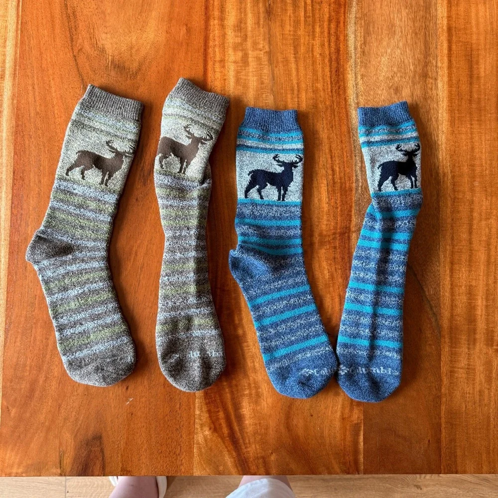 Columbia 2‎ Pairs of Adult Thick Socks With Deer